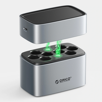 Caricabatterie Batterie Orico EV8, AA, Grigio