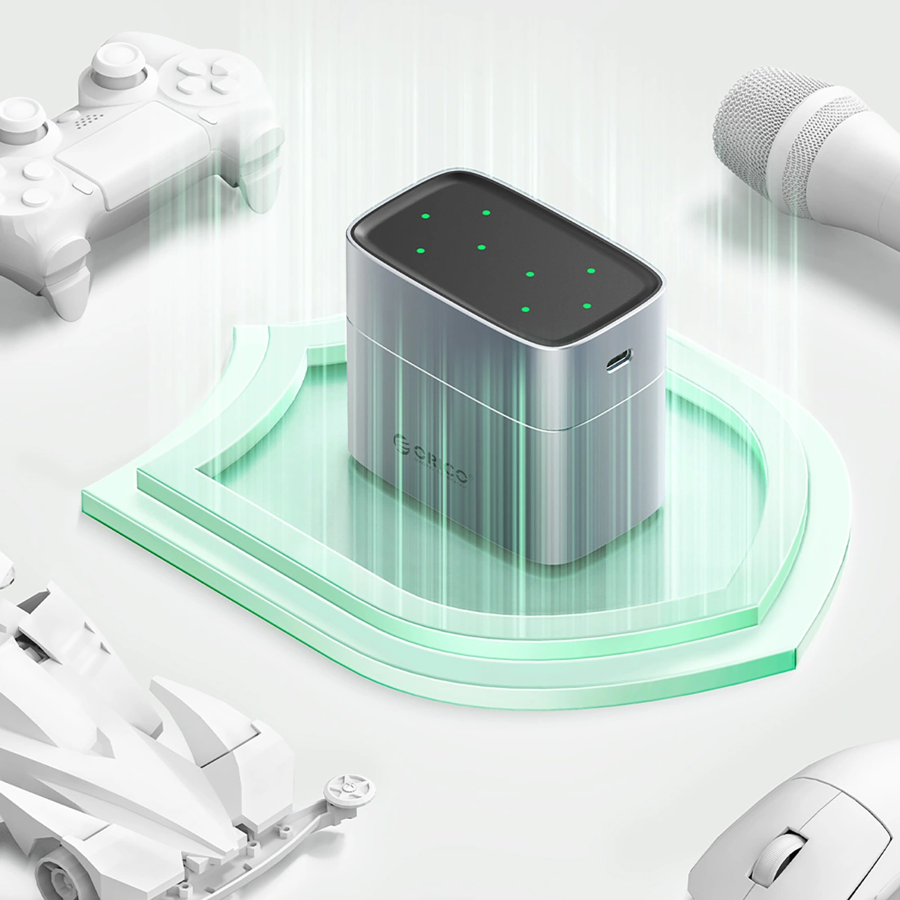 Caricabatterie Batterie Orico EV8, AA, Grigio