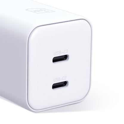 Caricatore da rete 3MK Hyper, 45W, 2 x USB-C, Bianco