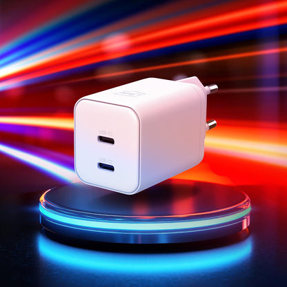 Caricatore da rete 3MK Hyper, 45W, 2 x USB-C, Bianco
