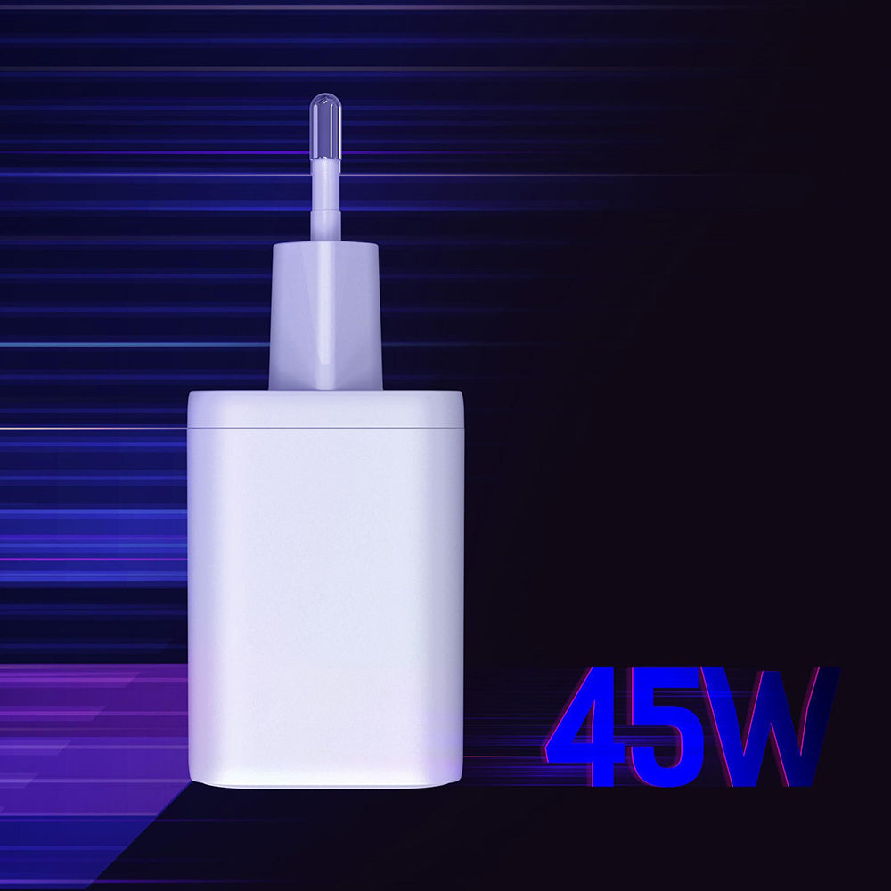 Caricatore da rete 3MK Hyper, 45W, 2 x USB-C, Bianco