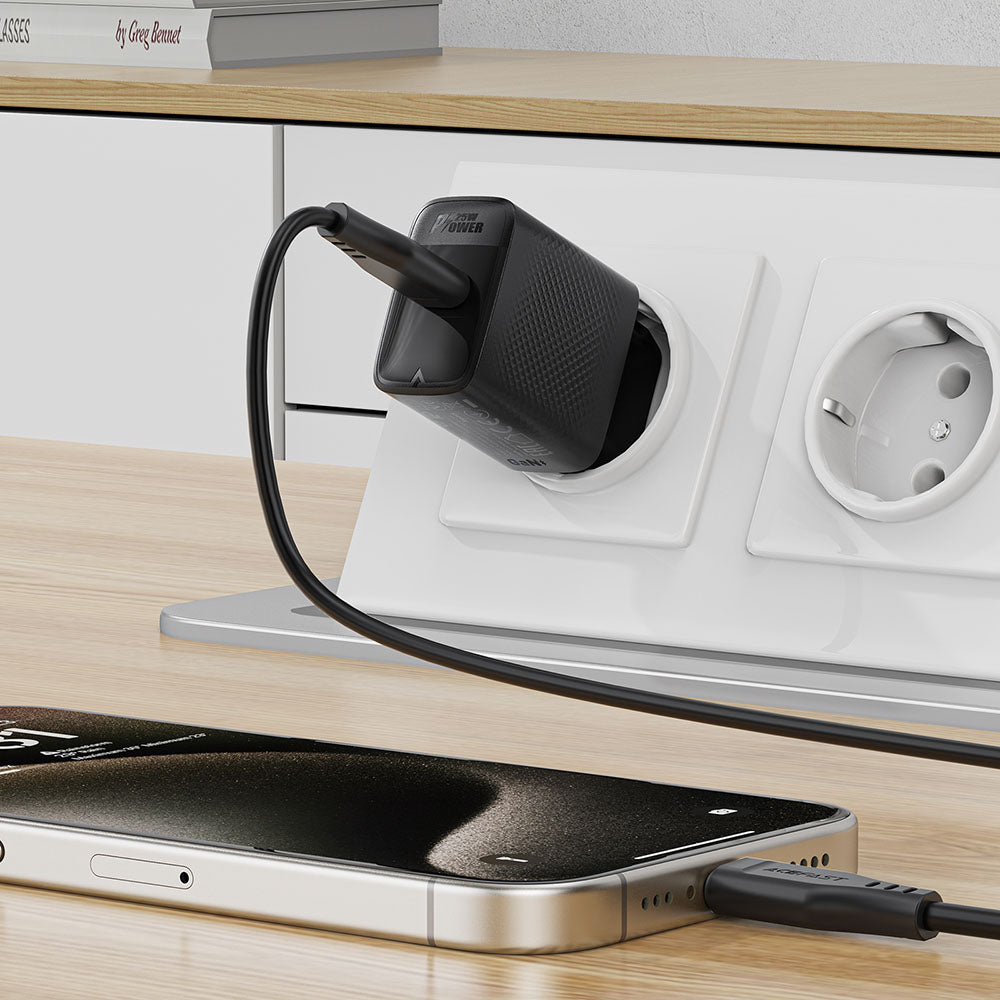 Caricabatterie Retea Acefast A104, 25W, 3A, 1 x USB-C, Nero