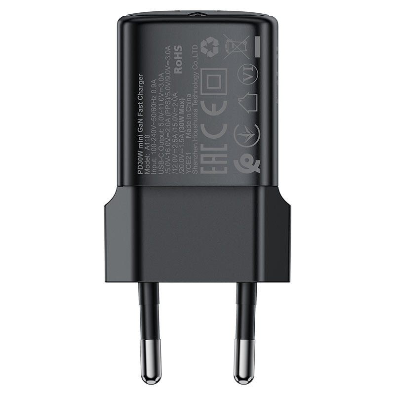 Caricabatterie Retea Acefast A118, 30W, 3A, 1 x USB-C, Nero