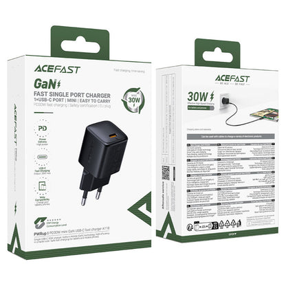 Caricabatterie Retea Acefast A118, 30W, 3A, 1 x USB-C, Nero