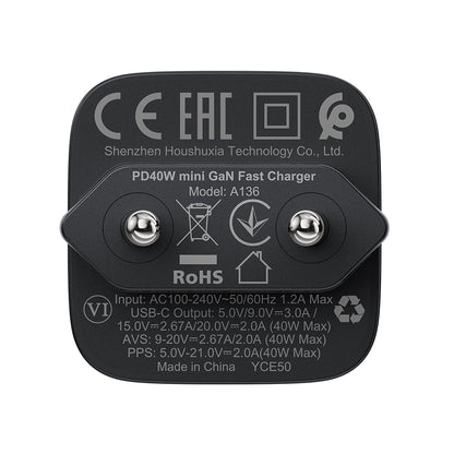 Caricabatterie Retea Acefast A136, 40W, 3A, 1 x USB-C, Nero