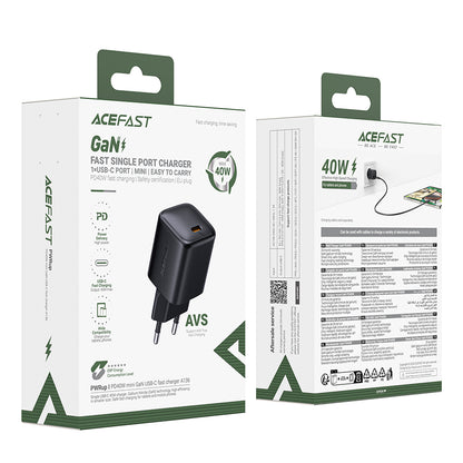 Caricabatterie Retea Acefast A136, 40W, 3A, 1 x USB-C, Nero