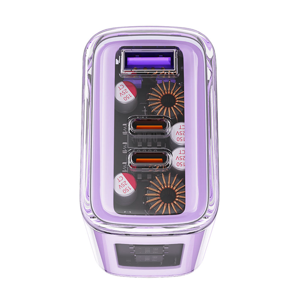 Caricabatterie Retea Acefast A45 Exploration, 65W, 3.25A, 1 x USB-A - 2 x USB-C, Viola