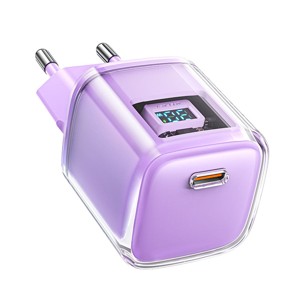 Acefast A53 Sparkling Display Network Charger, 30W, 3A, 1 x USB-C, Purple