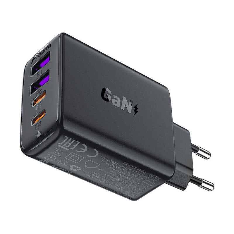 Caricatore di rete Acefast A61, 45W, 3A, 2 x USB-A - 2 x USB-C, nero 