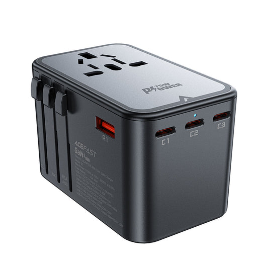 Caricabatterie da Rete Acefast Travel Z1, 75W, 3.35A, 2 x USB-A - 3 x USB-C, Nero