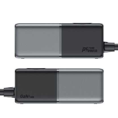 Caricabatterie di rete Acefast Z2 GaN, 75W, 5A, 2 x USB-A - 3 x USB-C - 1 x Schuko, Grigio