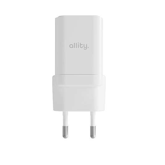Caricabatterie Rete Allity. ATC-01-30WAC Mini, 30W, 3A, 1 x USB-A - 1 x USB-C, Bianco