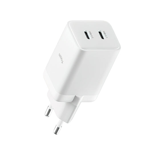 Caricabatterie Rete Allity. ATC-01-45WCC Fast, 45W, 3A, 2 x USB-C, Bianco