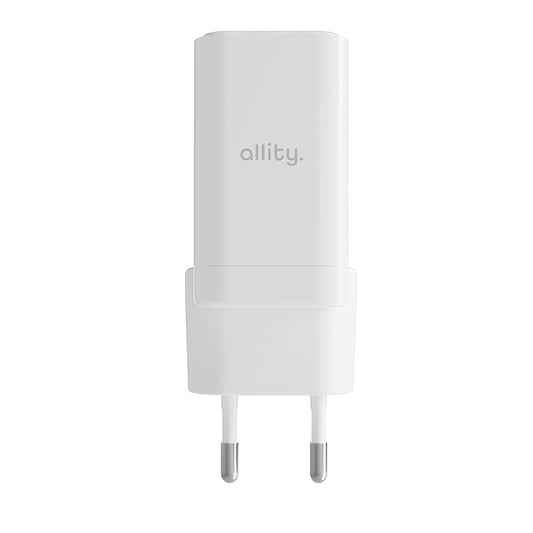 Caricabatterie Rete Allity. ATC-01-45WCC Fast, 45W, 3A, 1 x USB-A - 1 x USB-C, Bianco