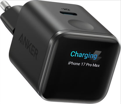 Caricabatterie Rete Anker Nano Charger Display, 45W, 3A, 1 x USB-C, Nero A121DG11
