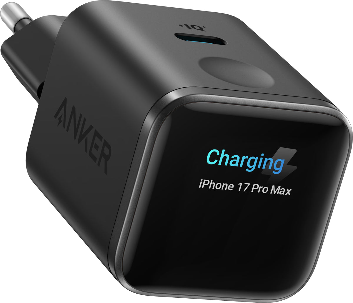 Anker Nano Display Wall Charger, 45W, 3A, 1 x USB-C, Black A121DG11