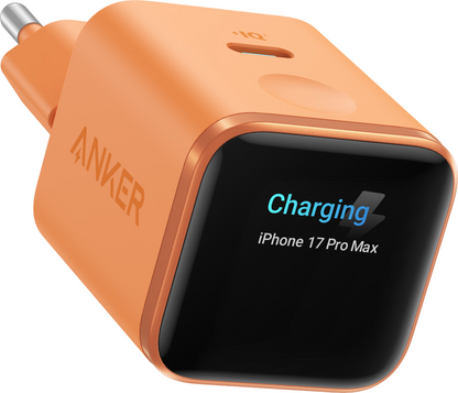 Caricatore da Rete Anker Nano Display, 45W, 3A, 1 x USB-C, Arancione A121DGO1