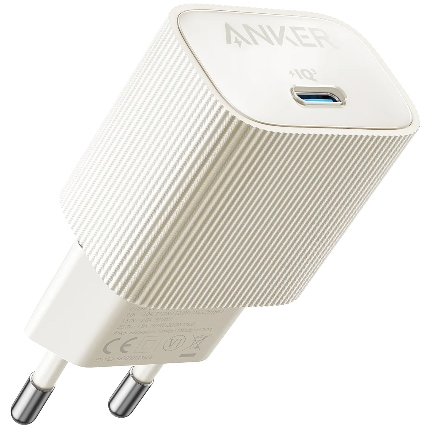 Caricabatterie di rete Anker 511 Nano 4, 30W, 3A, 1 x USB-C, bianco A2337G21 