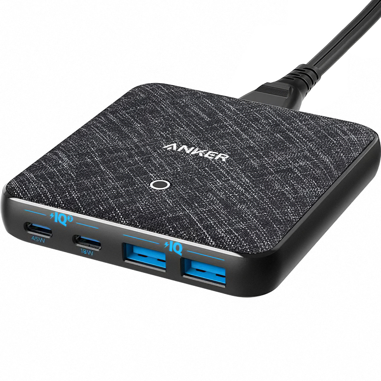 Caricabatterie Stazione Anker PowerPort Atom III, 65W, 3A, 2 x USB-A - 2 x USB-C, Nero A2046G12