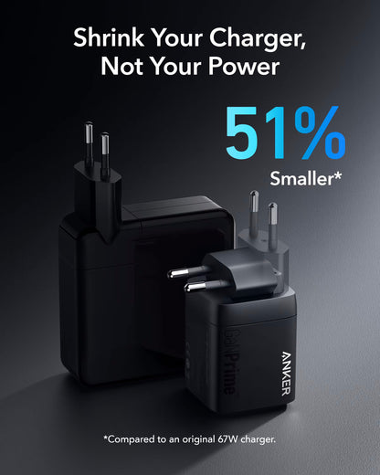 Anker Prime Network Charger, 67W, 5A, 1 x USB-A - 2 x USB-C, nero A2669313 