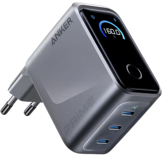 Caricabatterie Rete Anker Prime, 160W, 5.36A, 3 x USB-C, Grigio A2687341