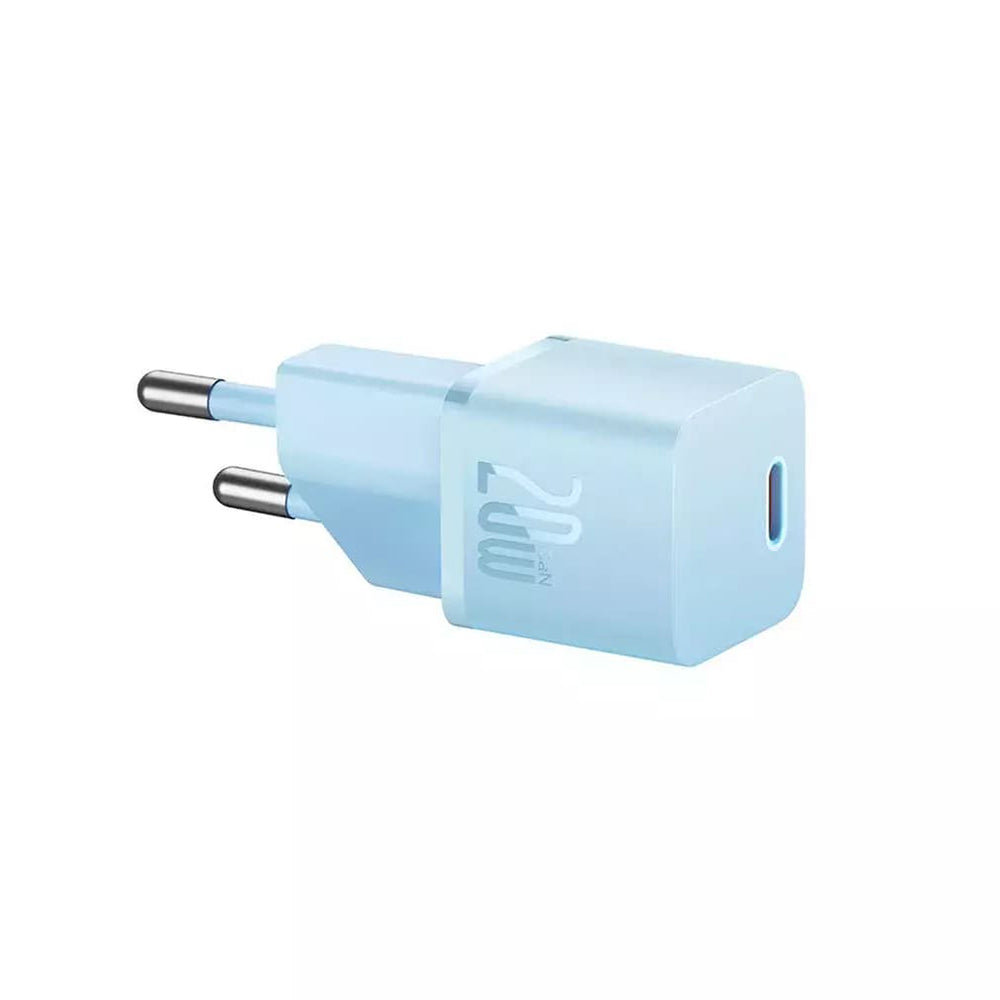 Caricabatterie Rete Baseus GaN Mini 1C, 20W, 3A, 1 x USB-C, Blu CCGN050103