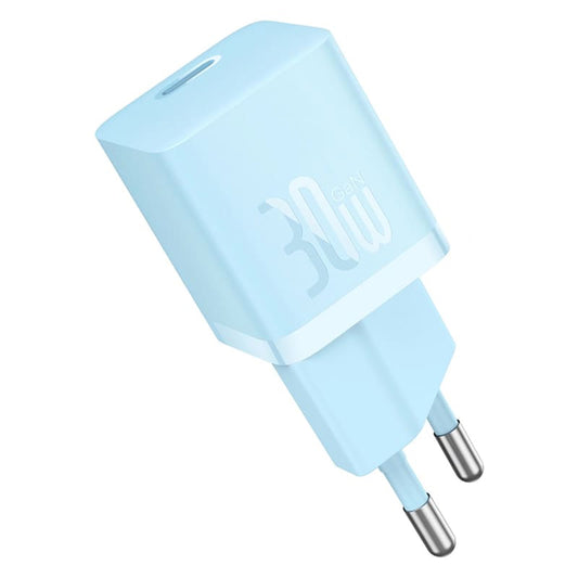 Caricabatterie Retea Baseus GaN Mini 1C, 30W, 3A, 1 x USB-C, Blu CCGN070603