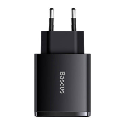 Caricatore di rete compatto Baseus, 30W, 3A, 1 x USB-C - 2 x USB-A, nero CCXJ-E01