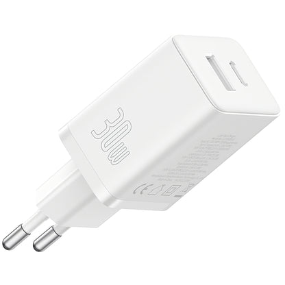 Caricatore di rete Baseus Cube, 30W, 2,4A, 1 x USB-A - 1 x USB-C, bianco P10111404213-00 