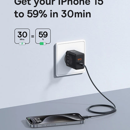 Caricatore di rete Baseus Cube, 20W, 3A, 1 x USB-A - 1 x USB-C, bianco P1011140321313-00 