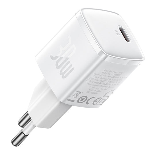 Caricabatterie Rete Baseus Cube Pro, 30W, 3A, 1 x USB-C, Bianco CCXF000302
