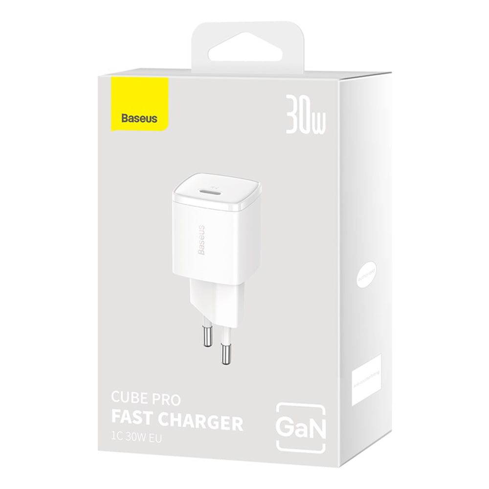 Caricabatterie Rete Baseus Cube Pro, 30W, 3A, 1 x USB-C, Bianco CCXF000302