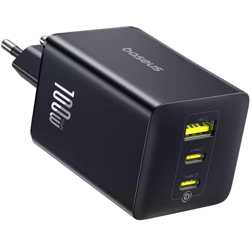 Caricabatterie Rete Baseus EnerFill FE11, 100W, 5A, 1 x USB-A - 2 x USB-C, Grigio P10182102123