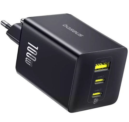 Caricabatterie Rete Baseus EnerFill FE11, 100W, 5A, 1 x USB-A - 2 x USB-C, Grigio P10182102123