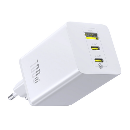 Caricabatterie Rete Baseus EnerFill FE11, 100W, 5A, 1 x USB-A - 2 x USB-C, Bianco P10182102213-00