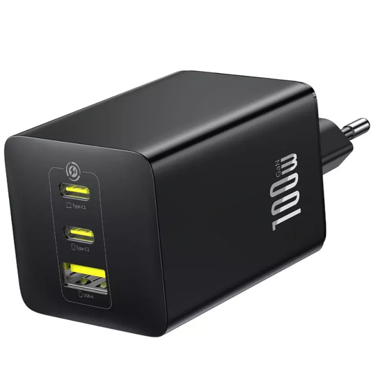 Baseus EnerFill FE11 Network Charger, 100W, 5A, 1 x USB-A - 2 x USB-C, Gray P10182102123