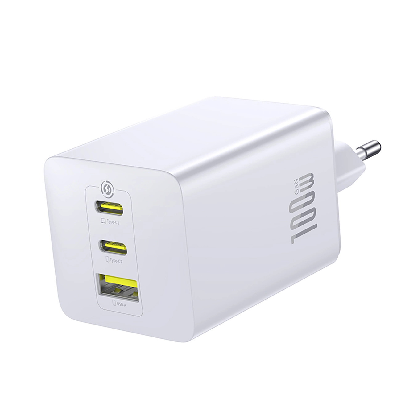 Caricabatterie Rete Baseus EnerFill FE11, 100W, 5A, 1 x USB-A - 2 x USB-C, Bianco P10182102213-00