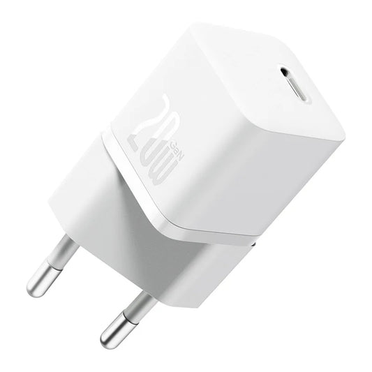 Caricatore di rete Baseus GaN GaN Mini 1C, 20W, 3A, 1 x USB-C, bianco CCGN050102 