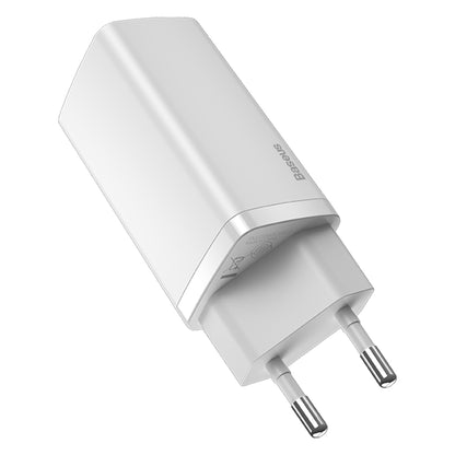 Caricatore di rete Baseus GaN2 Lite, 65W, 3A, 1 x USB-A - 1 x USB-C, bianco CCGAN2L-B02 