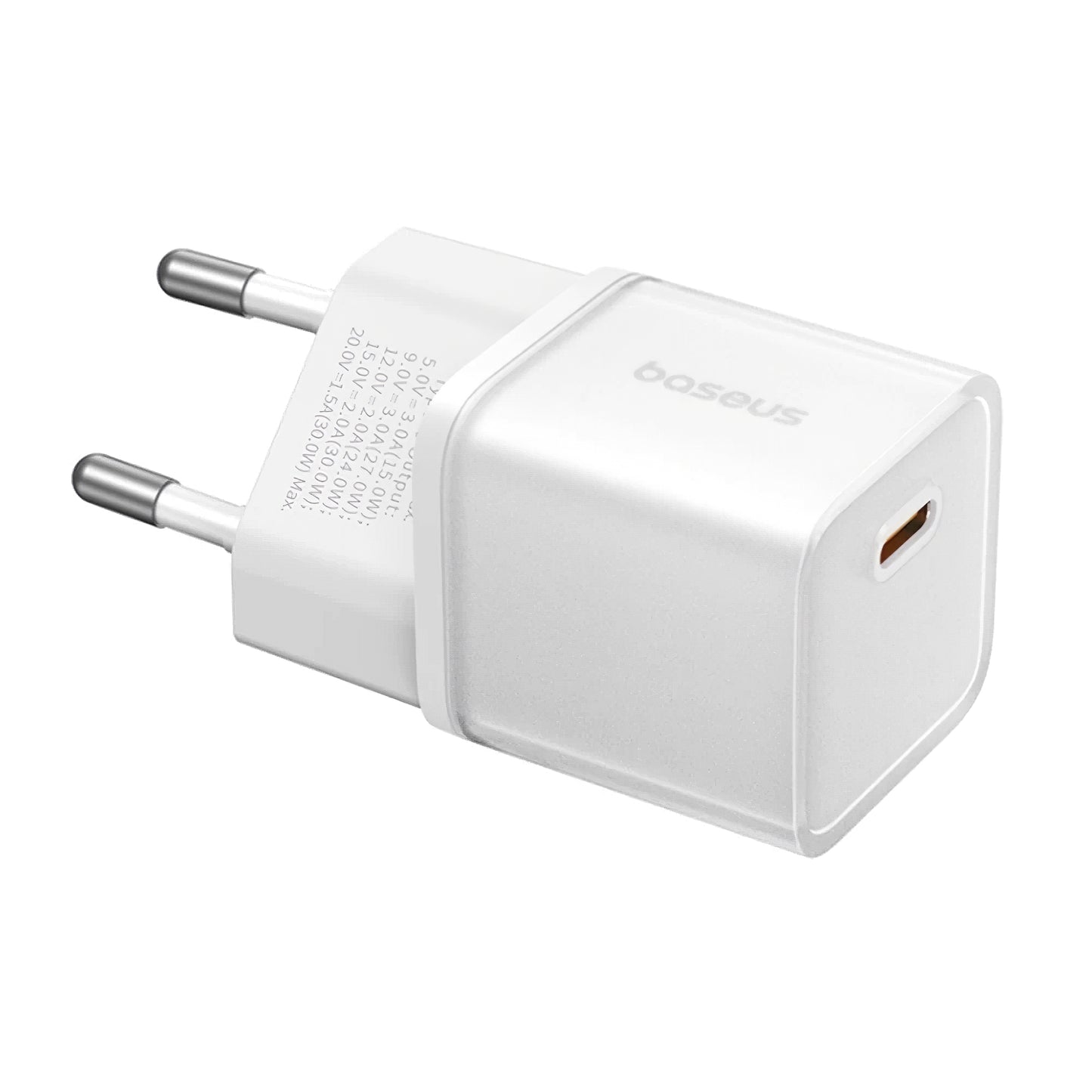 Caricabatterie di rete GaN5S di Baseus, 20W, 3A, 1 x USB-C, bianco P1016250503213-00 