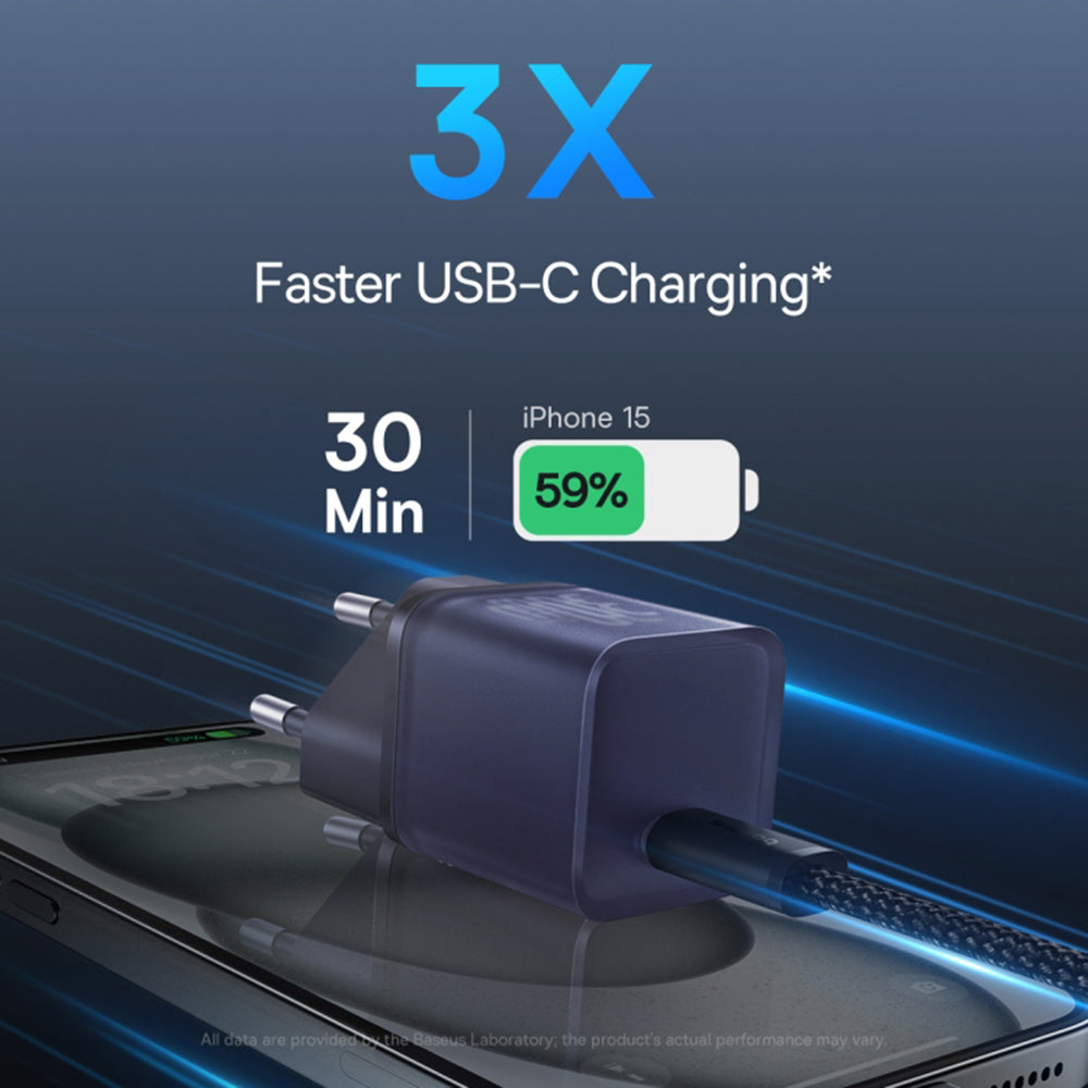 Caricabatterie Rete Baseus GaN5S, 30W, 3A, 1 x USB-C, Viola P10162504523-00