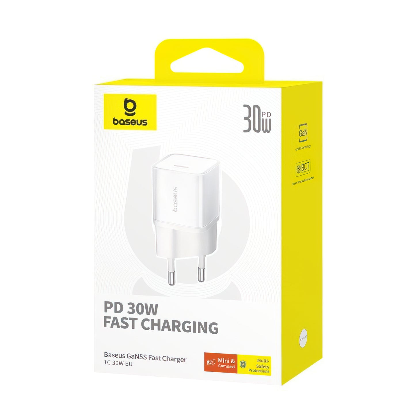 Caricabatterie Rete Baseus GaN5S, 30W, 3A, 1 x USB-C, Bianco P10162504213-00