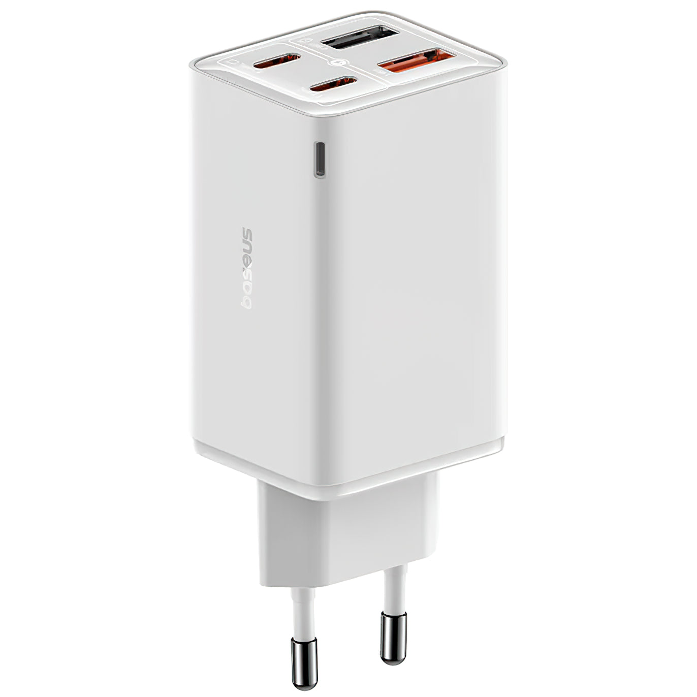 Caricatore di rete Baseus GaN6 Pro, 65W, 3,25A, 2 x USB-A - 2 x USB-C, bianco 