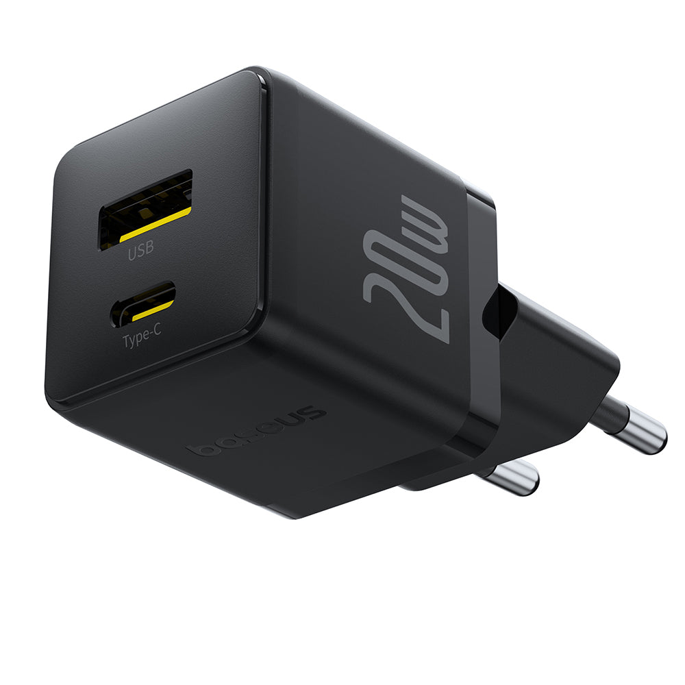 Baseus Palm Network Charger, 20W, 3A, 1 x USB-A - 1 x USB-C, Black P10111608113-00