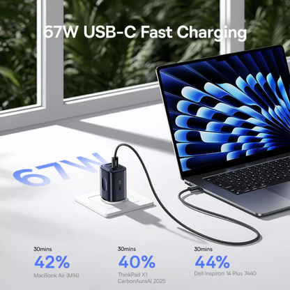 Caricabatterie Rete Baseus PicoGo AE11, 67W, 1 x USB-A - 2 x USB-C, Nero E0121200