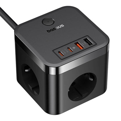 Caricabatterie di rete Baseus PowerCombo Cube, 30W, 3A, 2 x USB-A - 2 x USB-C - 3 x Schuko, nero E00066400117-00 