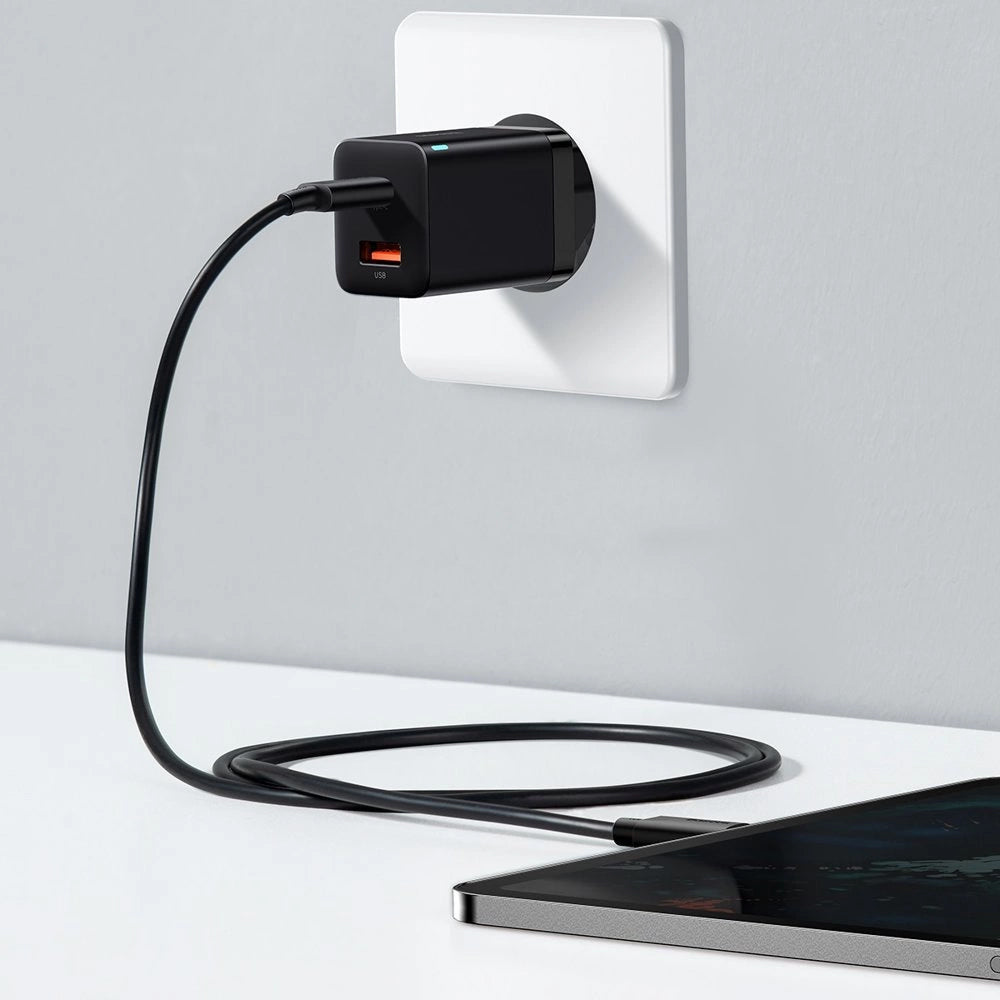 Caricabatterie di rete Baseus Super Si Pro, 30W, 3A, 1 x USB-A - 1 x USB-C, nero CCSUPP-E01