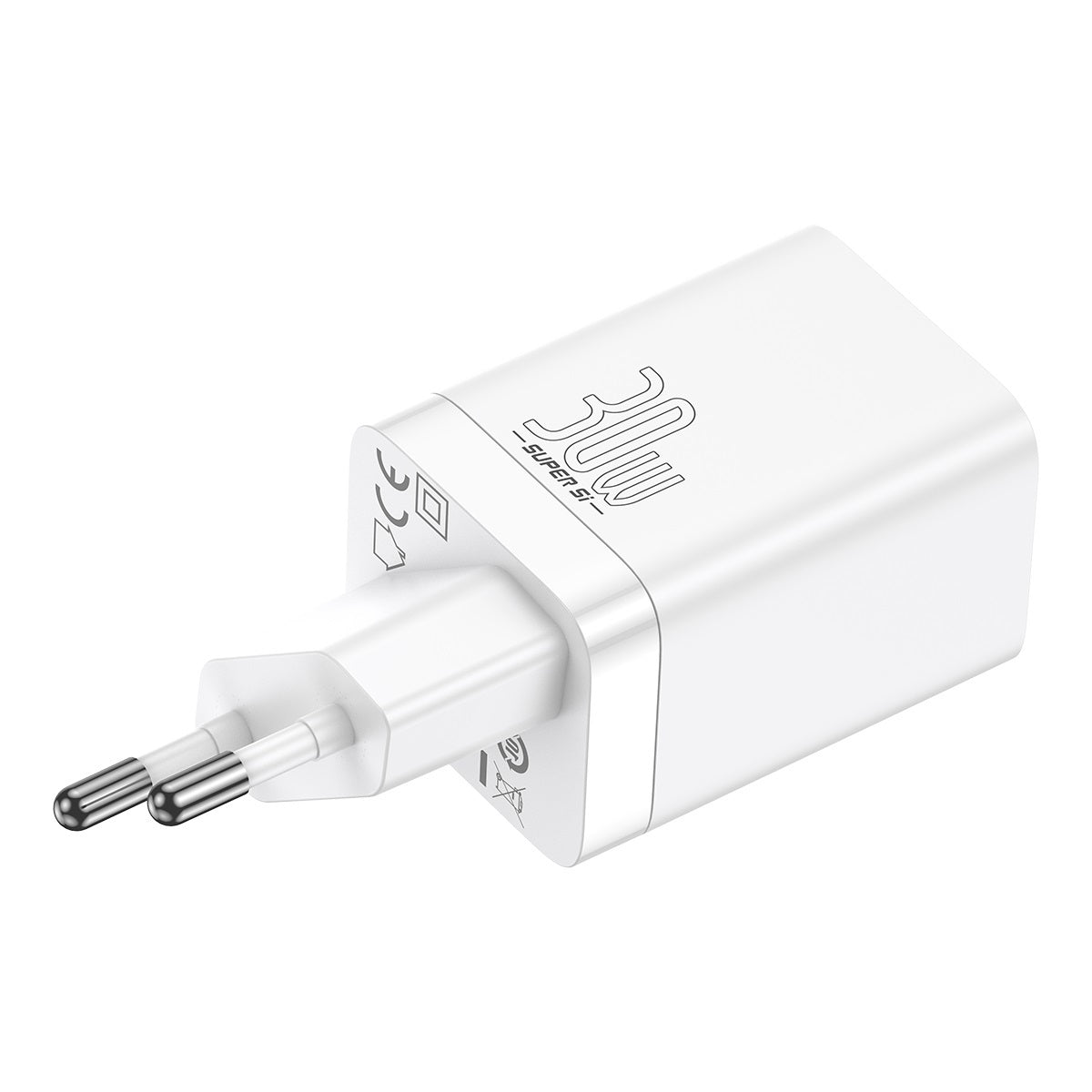 Caricabatterie di rete Baseus Super Si Pro, 30W, 3A, 1 x USB-A - 1 x USB-C, bianco CCSUPP-E02