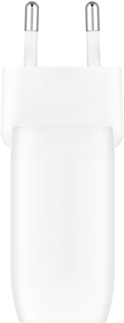Caricatore da rete Belkin BoostCharge Pro Dual, 60W, 3A, 2 x USB-C, Bianco WCB010vfWH