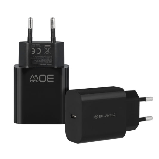 Blavec BC-14 Wall Charger, 30W, 3A, 1 x USB-C, Black